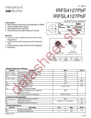 IRFS4127PBF datasheet  